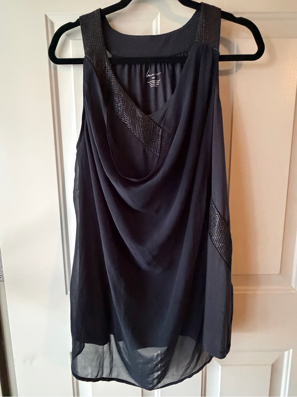 Lane Bryant 18/20 Black Draped Sleeveless Top